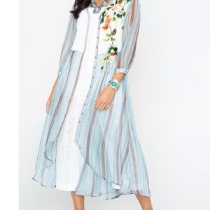 Aratta Teal Top Notch Shirt Dress NWT